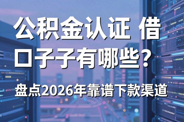 公积金认证借款口子有哪些？盘点2026年靠谱下款渠道