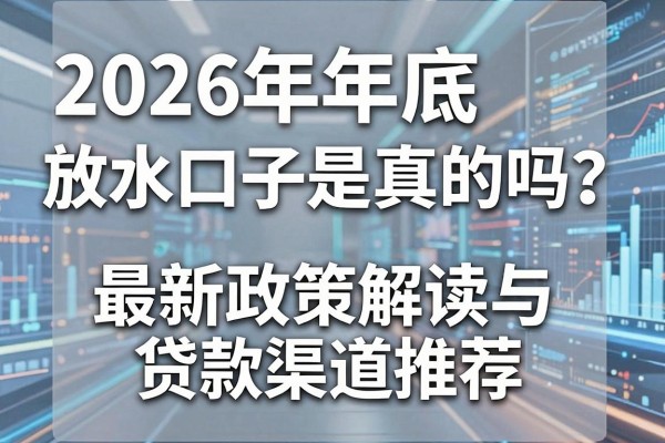 2026年年底放水口子是真的吗？最新政策解读与贷款渠道推荐