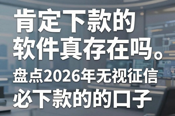肯定下款的软件真的存在吗，盘点2026年无视征信必下款的口子