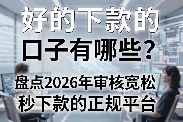 好的下款的口子有哪些,盘点2026年审核宽松秒下款的正规平台