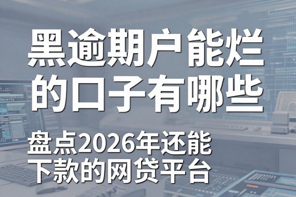 黑逾期烂户能下的口子有哪些,盘点2026年还能下款的网贷平台