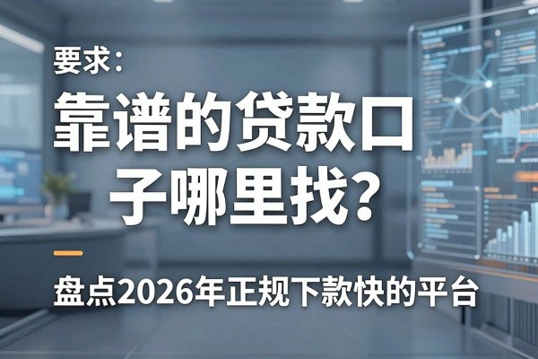 靠谱的贷款口子哪里找？盘点2026年正规下款快的平台