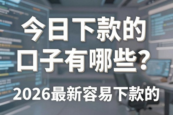 今日下款的口子有哪些？2026最新容易下款的小额贷款推荐