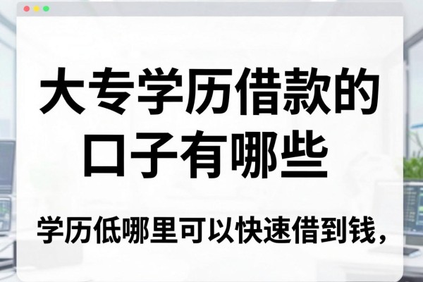 大专学历借款的口子有哪些,学历低哪里可以快速借到钱