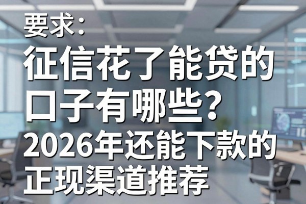 征信花了能贷的口子有哪些?2026年还能下款的正规渠道推荐