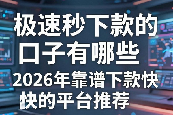 极速秒下款的口子有哪些，2026年靠谱下款快的平台推荐