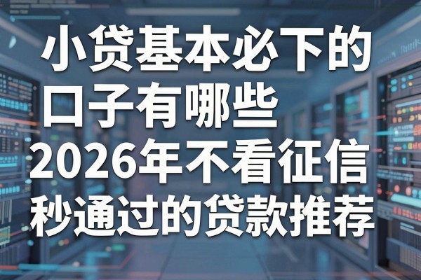 小贷基本必下的口子有哪些,2026年不看征信秒通过的贷款推荐