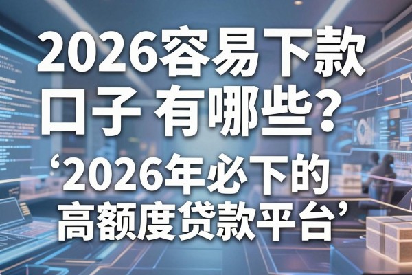 2026容易下款口子有哪些?盘点2026年必下的高额度贷款平台