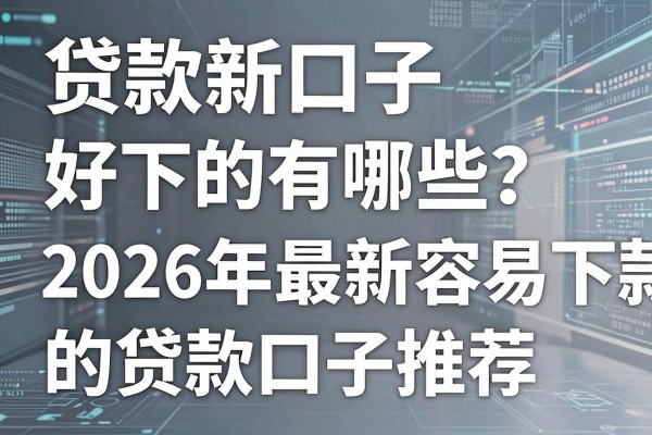 贷款新口子好下的有哪些?2026年最新容易下款的贷款口子推荐
