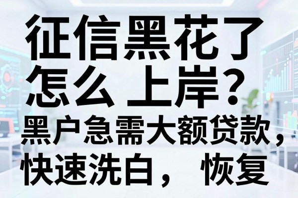 征信黑花了怎么上岸？黑户急需大额贷款如何快速洗白恢复