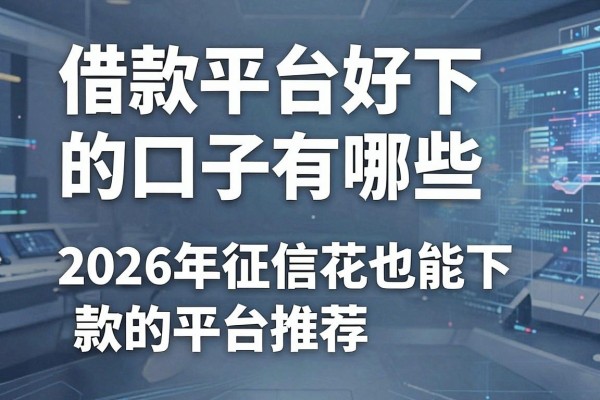 借款平台好下的口子有哪些，2026年征信花也能下款的平台推荐