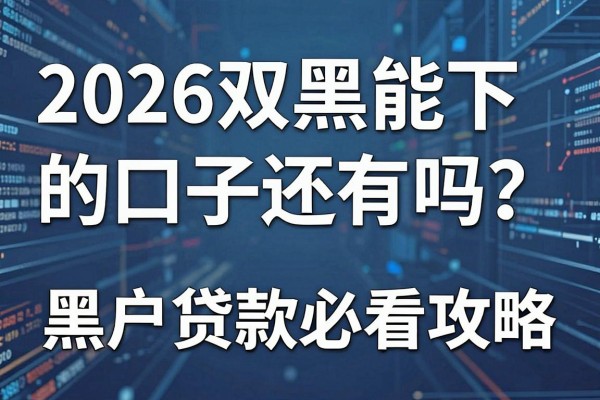 2026双黑能下的口子还有吗？黑户贷款必看攻略