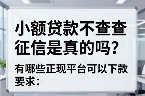 小额贷款不查征信是真的吗?有哪些正规平台可以下款?