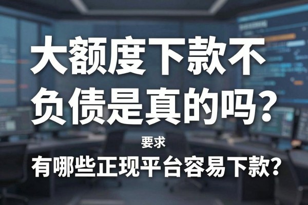 大额度下款不看负债是真的吗？有哪些正规平台容易下款？