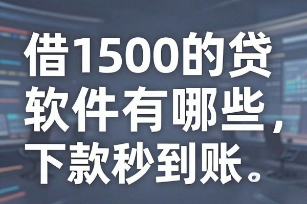 借1500的贷款软件有哪些，哪个平台容易下款秒到账