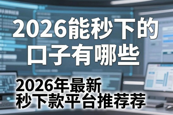 2026能秒下的口子有哪些,2026年最新秒下款平台推荐
