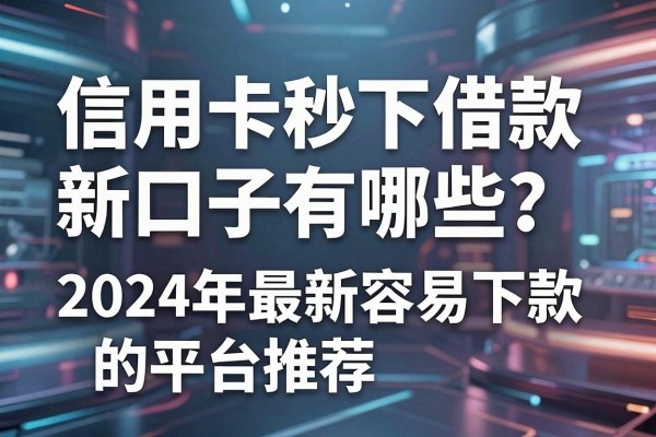 信用卡秒下借款新口子有哪些？2024年最新容易下款的平台推荐