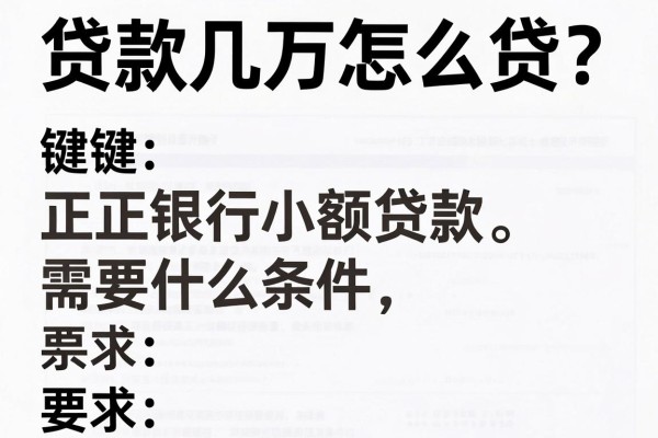 贷款几万怎么贷？正规银行小额贷款需要什么条件