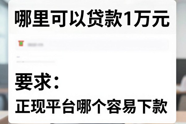 哪里可以贷款1万元,正规平台哪个容易下款