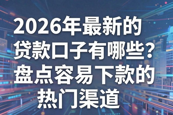 2026年最新的贷款口子有哪些？盘点容易下款的热门渠道