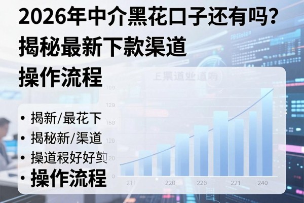 2026年中介黑花口子还有吗？揭秘最新下款渠道与操作流程