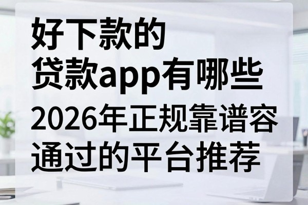 好下款的贷款app有哪些,2026年正规靠谱容易通过的平台推荐