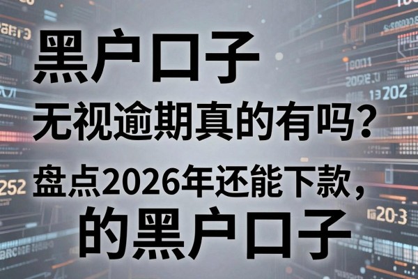 黑户口子无视逾期真的有吗？盘点2026年还能下款的黑户口子