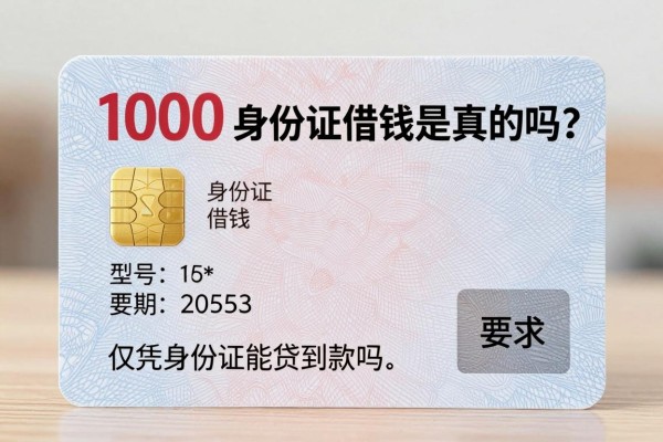 1000身份证借钱是真的吗？仅凭身份证能贷到款吗