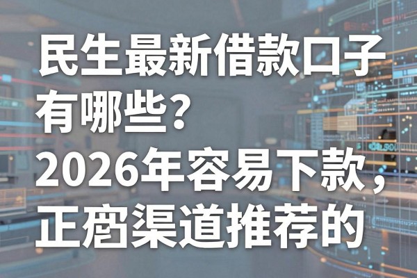 民生最新借款口子有哪些？2026年容易下款的正规渠道推荐