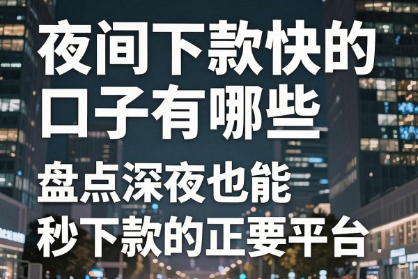 夜间下款快的口子有哪些，盘点深夜也能秒下款的正规平台
