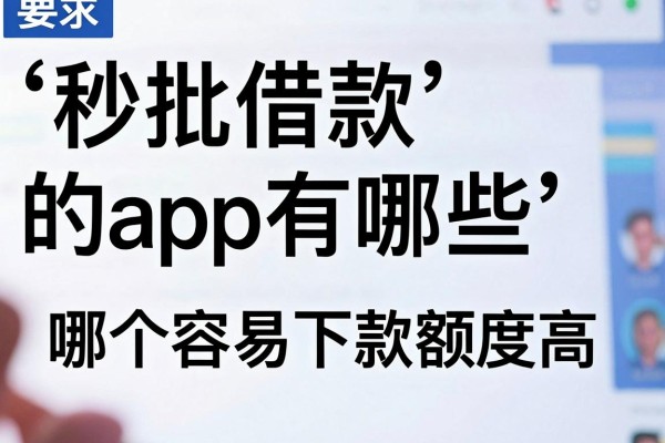 秒批借款的app有哪些，哪一个容易下款额度高