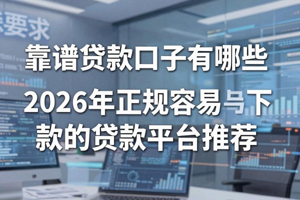 靠谱贷款口子有哪些，2026年正规容易下款的贷款平台推荐