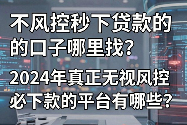 不风控秒下贷款的口子哪里找?2024年真正无视风控必下款的平台有哪些?