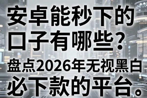 安卓能秒下的口子有哪些,盘点2026年无视黑白必下款的平台