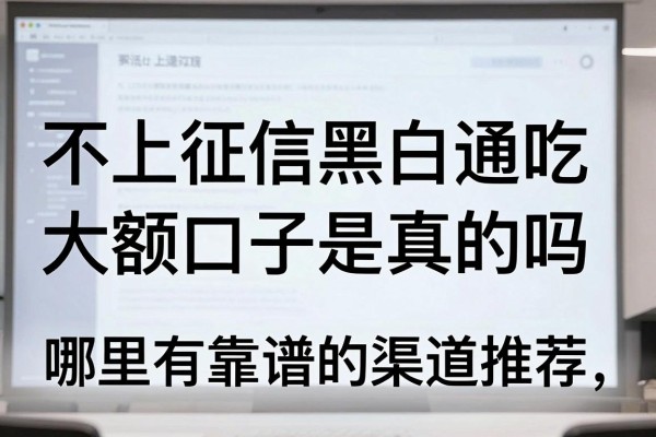 不上征信黑白通吃大额口子是真的吗，哪里有靠谱的渠道推荐