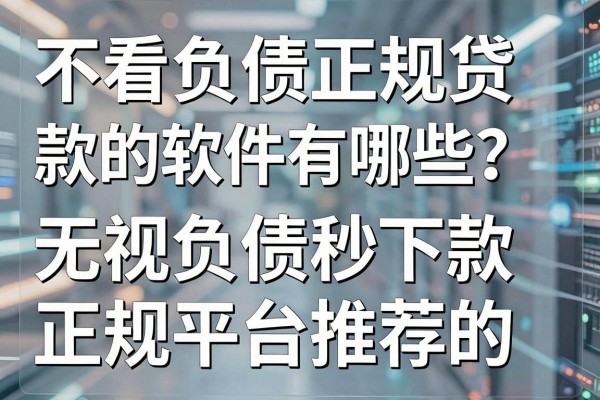 不看负债正规贷款的软件有哪些？无视负债秒下款的正规平台推荐