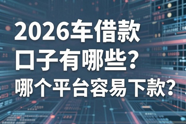 2026车借款口子有哪些?哪个平台容易下款?