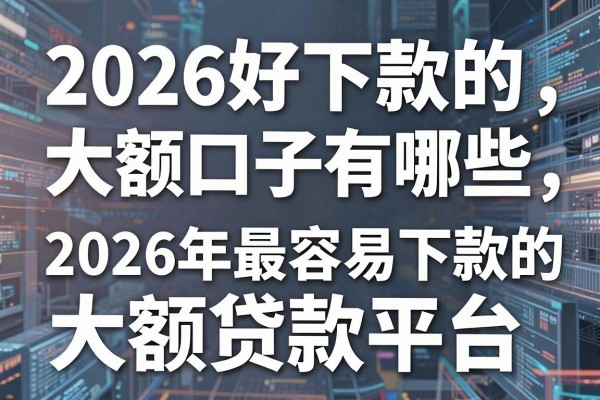 2026好下款的大额口子有哪些,盘点2026年最容易下款的大额贷款平台