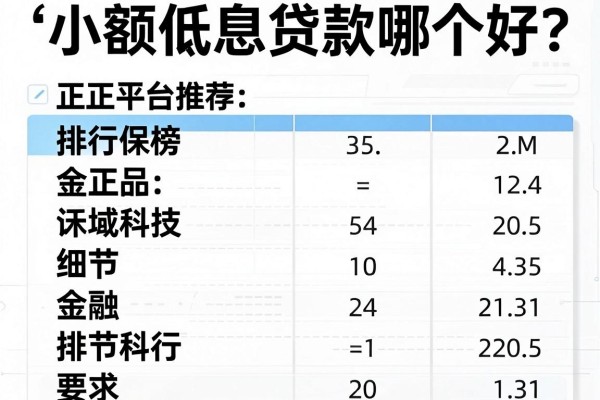小额低息贷款哪个好？正规平台推荐排行榜