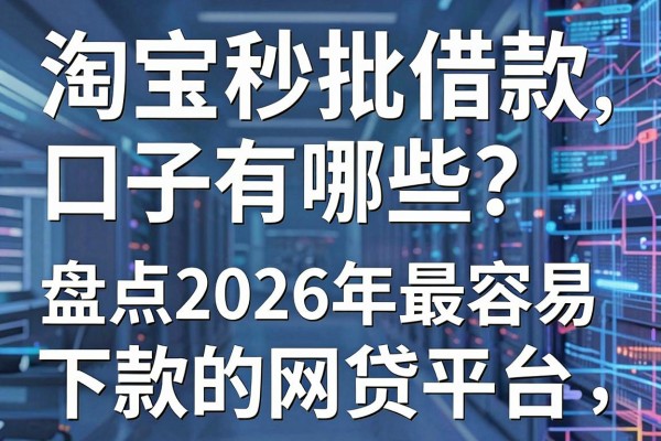 淘宝秒批借款口子有哪些?盘点2026年最容易下款的网贷平台