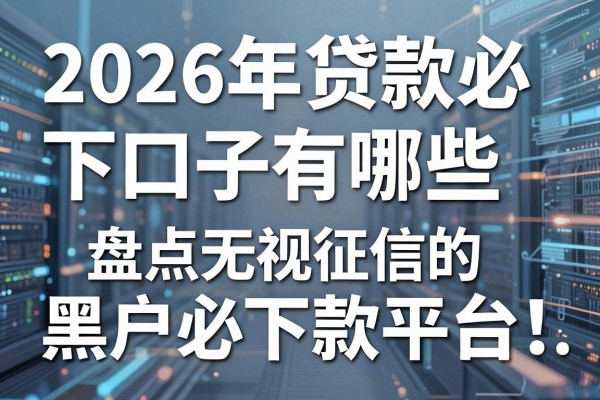 2026年贷款必下口子有哪些,盘点无视征信的黑户必下款平台
