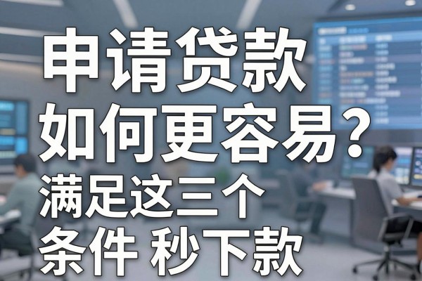 申请贷款如何更容易？满足这三个条件秒下款