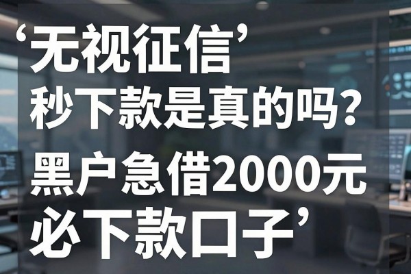 无视征信秒下款是真的吗？黑户急借2000元必下款口子