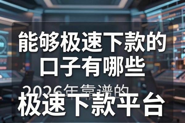 能够极速下款的口子有哪些,2026年靠谱的极速下款平台推荐