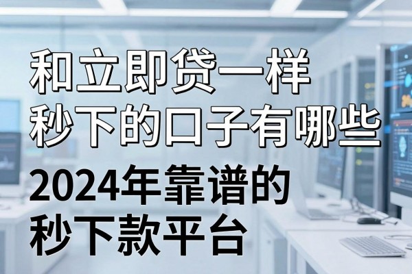 和立即贷一样秒下的口子有哪些,2024年靠谱的秒下款平台推荐