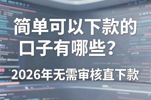 简单可以下款的口子有哪些？2026年无需审核直接下款的平台推荐