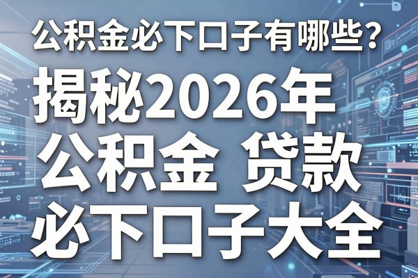 公积金必下口子有哪些?揭秘2026年公积金贷款必下口子大全