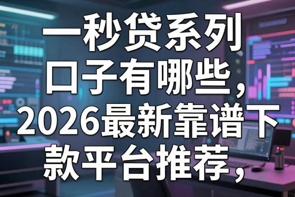 一秒贷系列口子有哪些，2026最新靠谱下款平台推荐