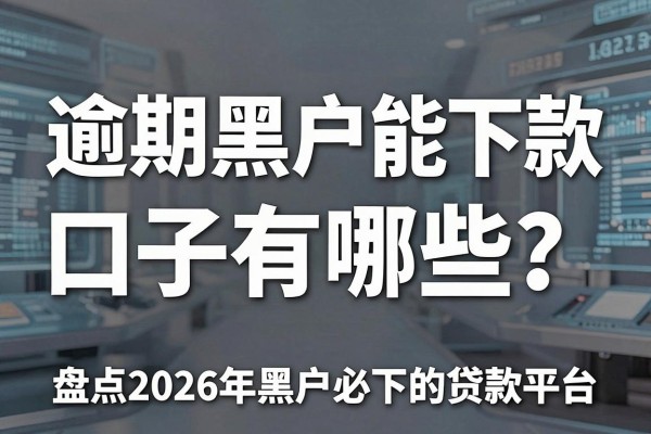 逾期黑户能下款口子有哪些?盘点2026年黑户必下的贷款平台