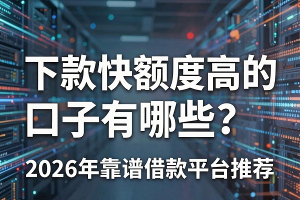 下款快额度高的口子有哪些？2026年靠谱借款平台推荐